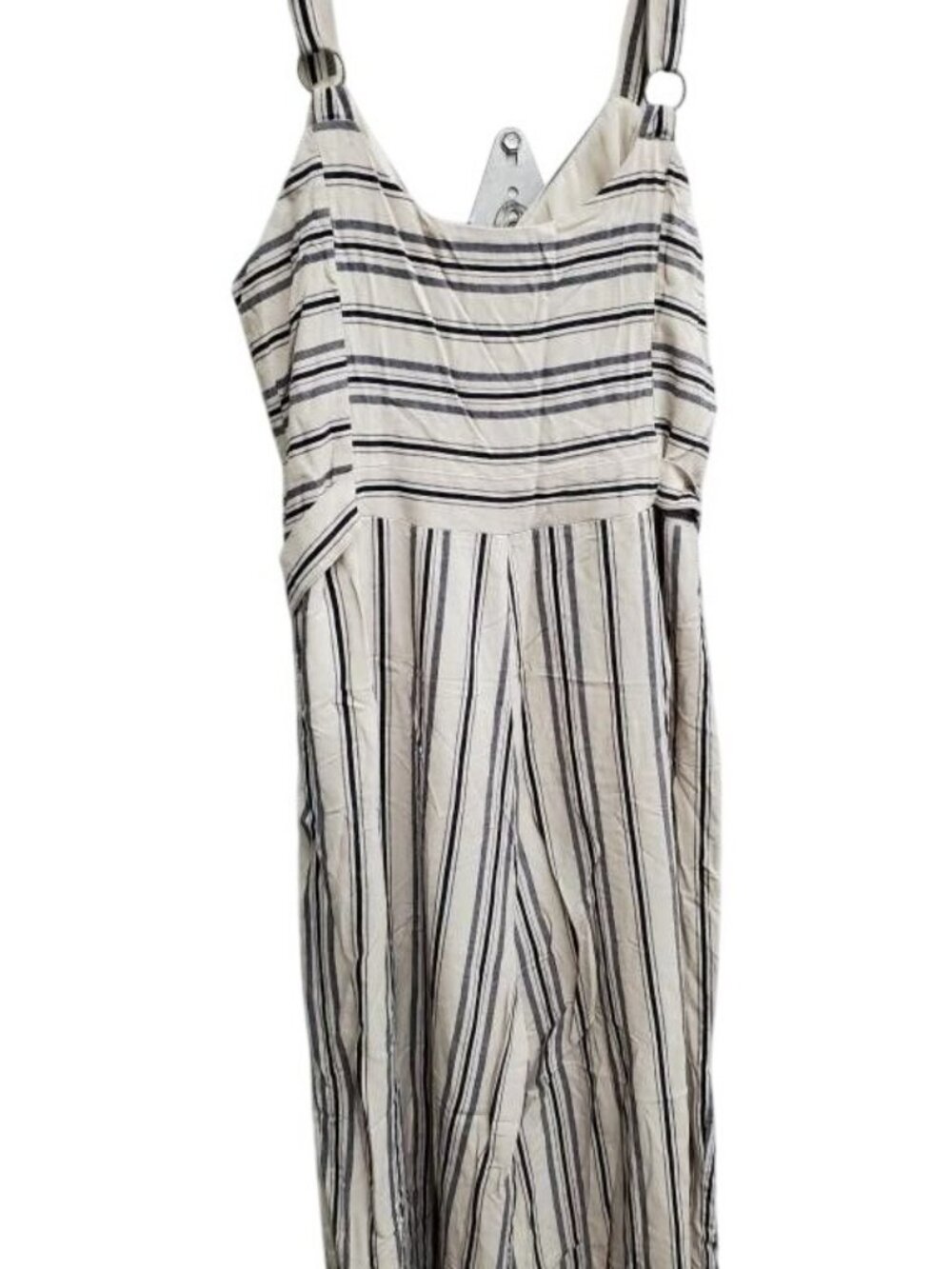 Ophelia Roe Cream & Grey Striped sleeveless v-neck capri Jumper 1X - Picture 2 of 4